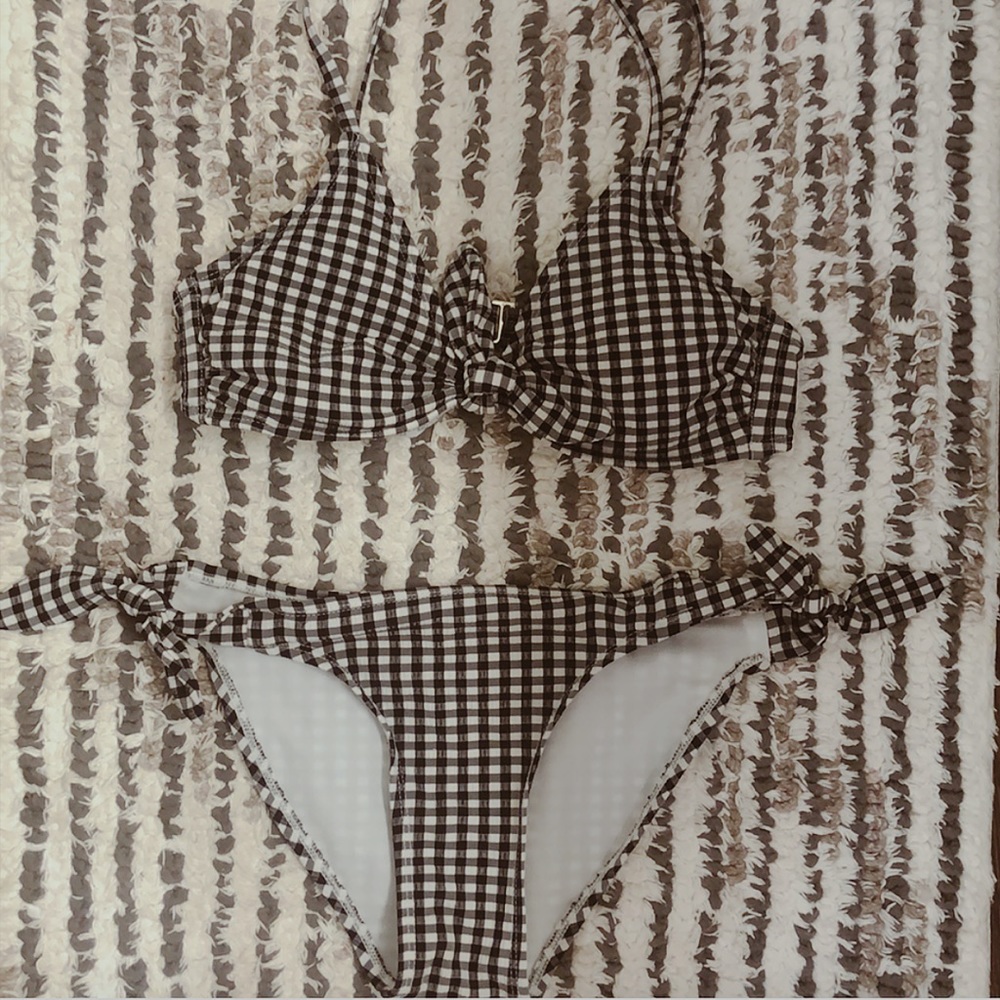 Plaid print bikini